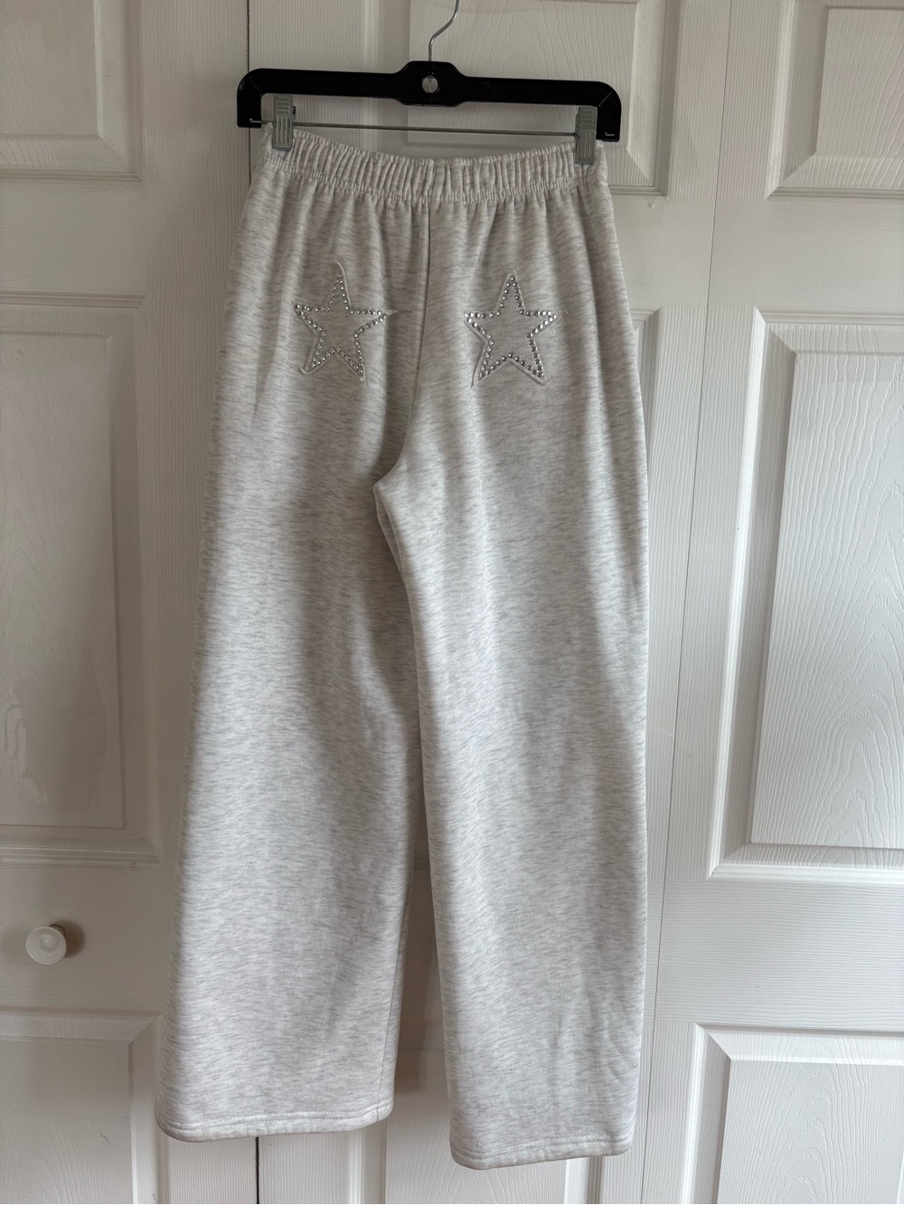 Cult Favorite Grey Stud Star Patch Back Sweatpants Wide‎ Leg S Slouchy lounge